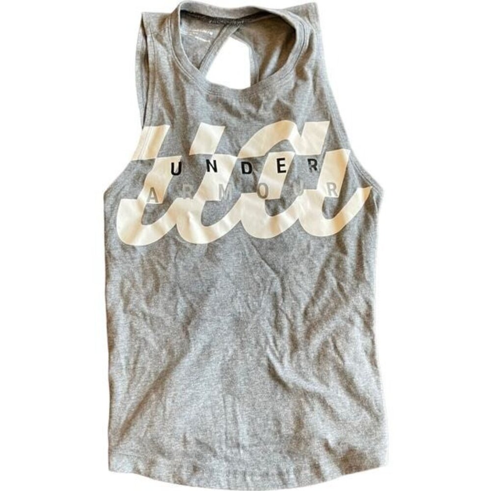 Under Armour Gray Loose HeatGear Tank Top Youth Medium